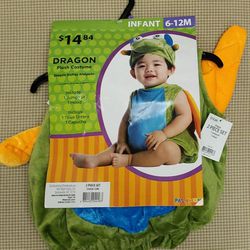 Dragon Plush Costume Baby Infant Toddler Halloween Stage 6-12M months NEW