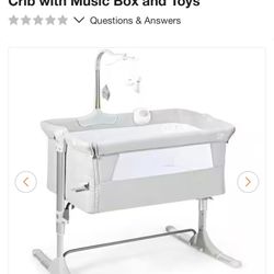 Boyel living Light Gray Portable Baby Side Crib