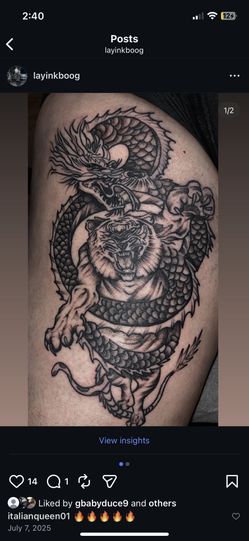 Thigh Peace Tattoo