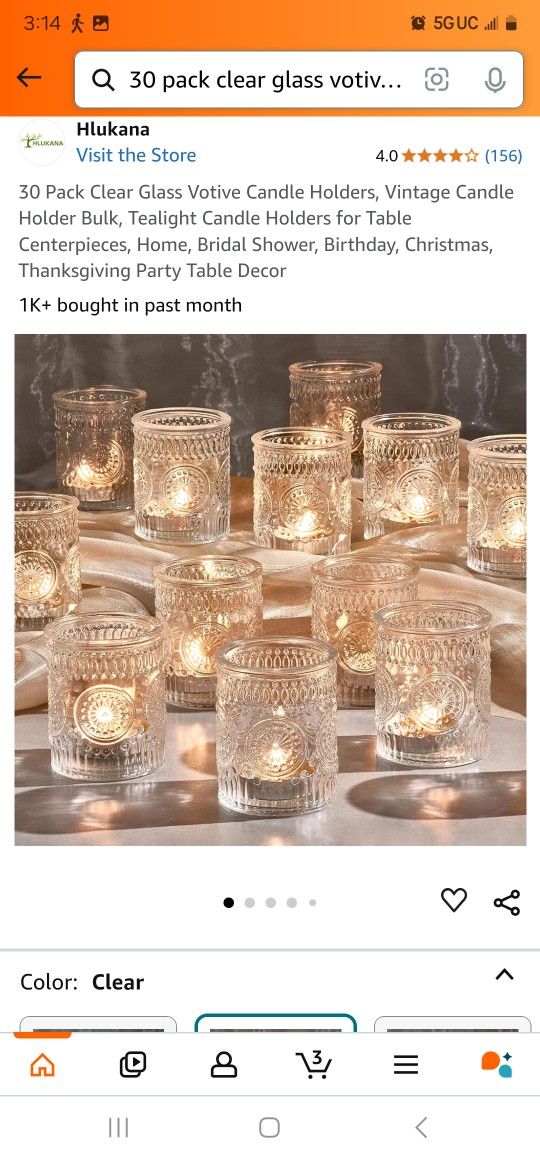 30 Pack Of Small Clear Class Holders