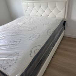 Queen Size Bed Frame With Mattress And  All New Furniture And Free Delivery And Free Installation