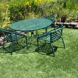 Metal Table With 3 Chairs