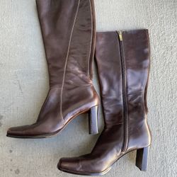 Brown Leather High Boots