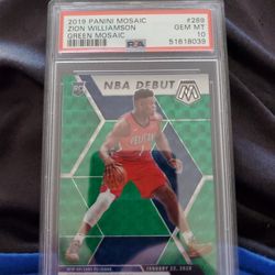 Zion Williamson RC Rookie PSA 10 Green Prizm Refractor 