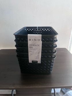 BINO Small Storage Bins 5-Pack Black