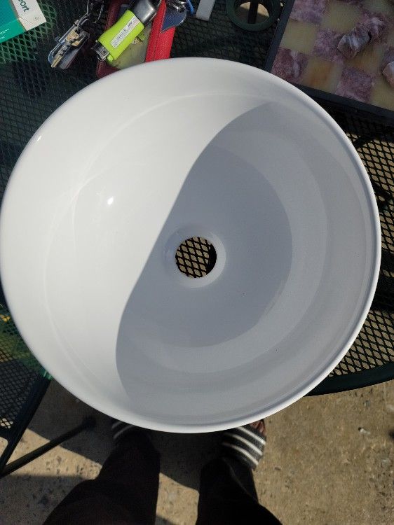 White Bathroom Round Sink
