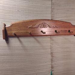Solid oak wood coat hanger rack from Cornwall