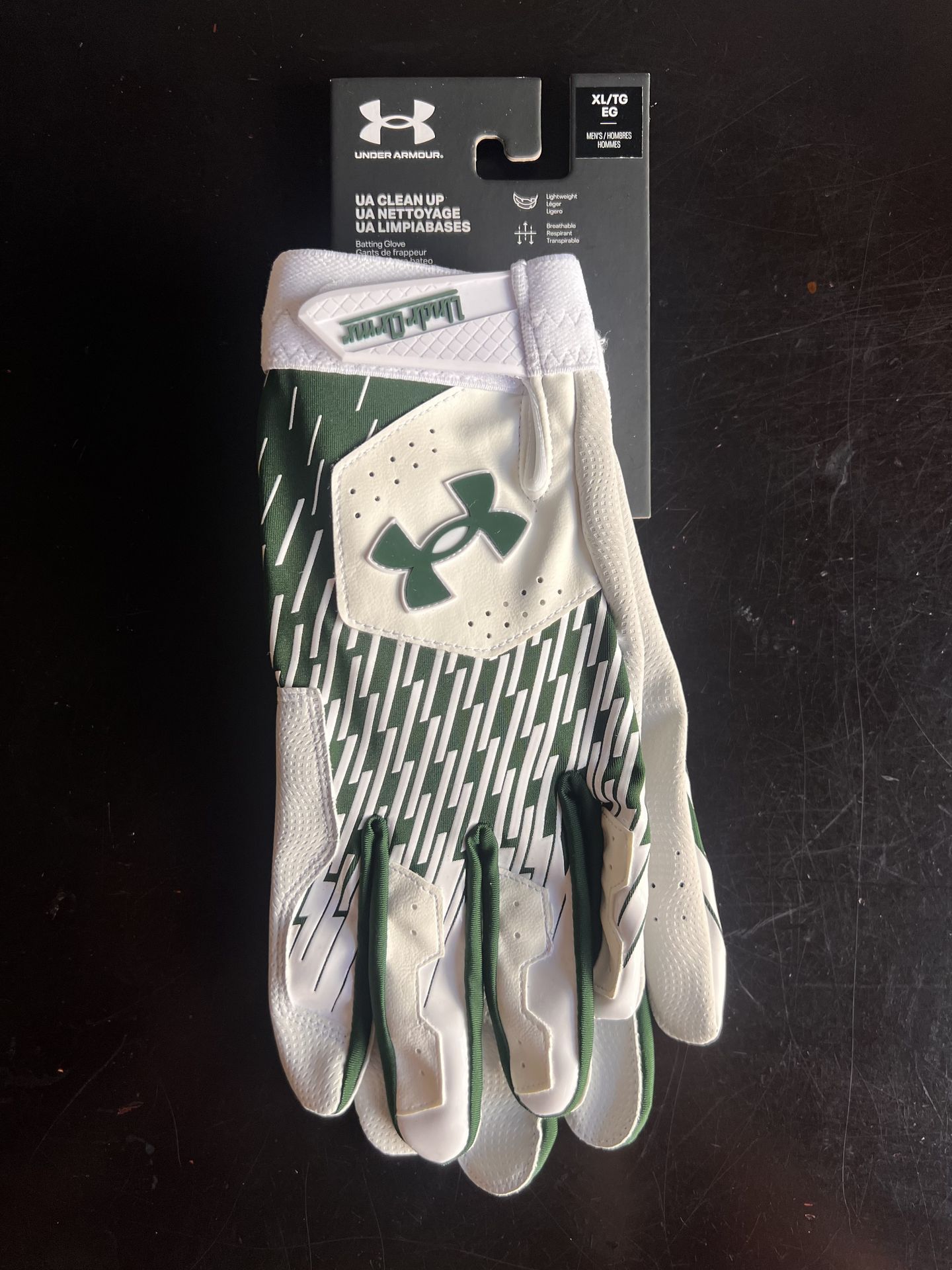 Men’s Under Armour Clean Up Batting Gloves Baseball Softball Size XL