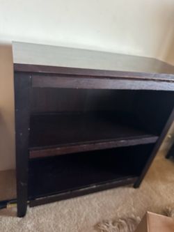 Dark wood bookshelf