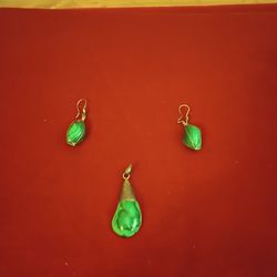 Malaquite Earrings & Pendant 