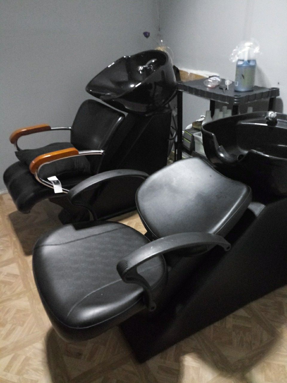 Shampoo back wash units