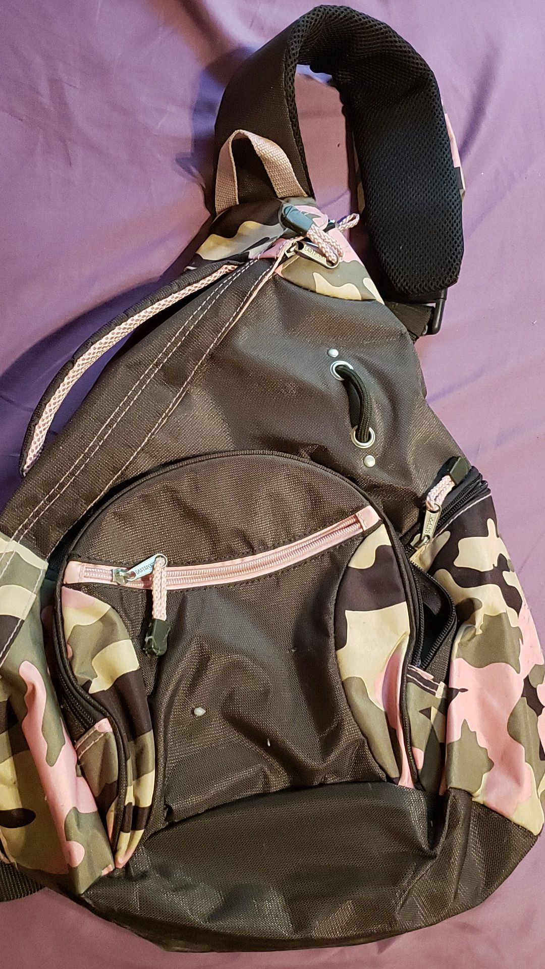 Pink Brown Camouflage Backpack/Bookbag