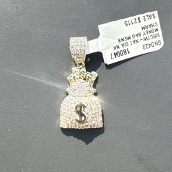 10 Gold Natural Diamond Money Bag