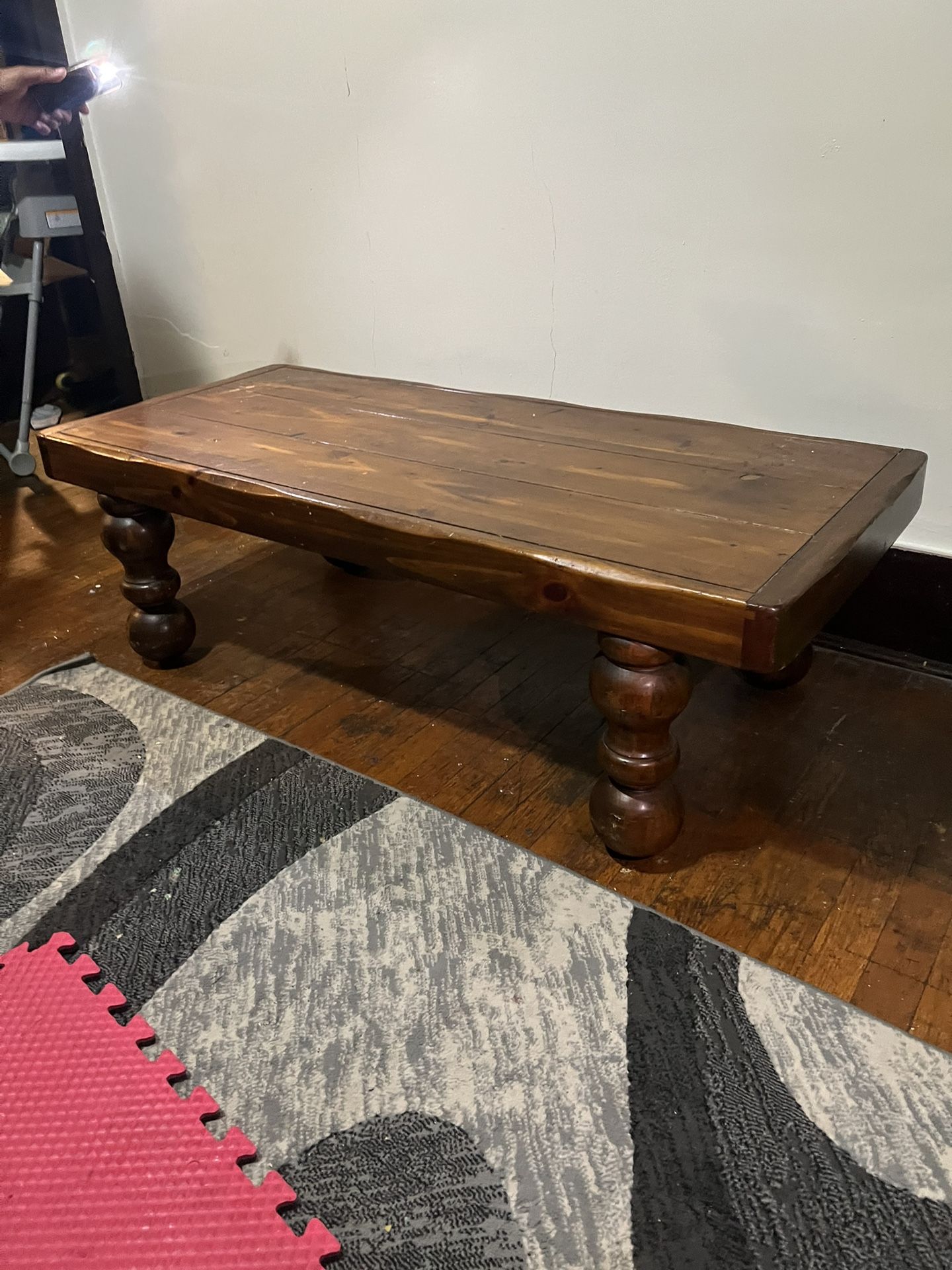 Chunky Leg Wood Coffee Table