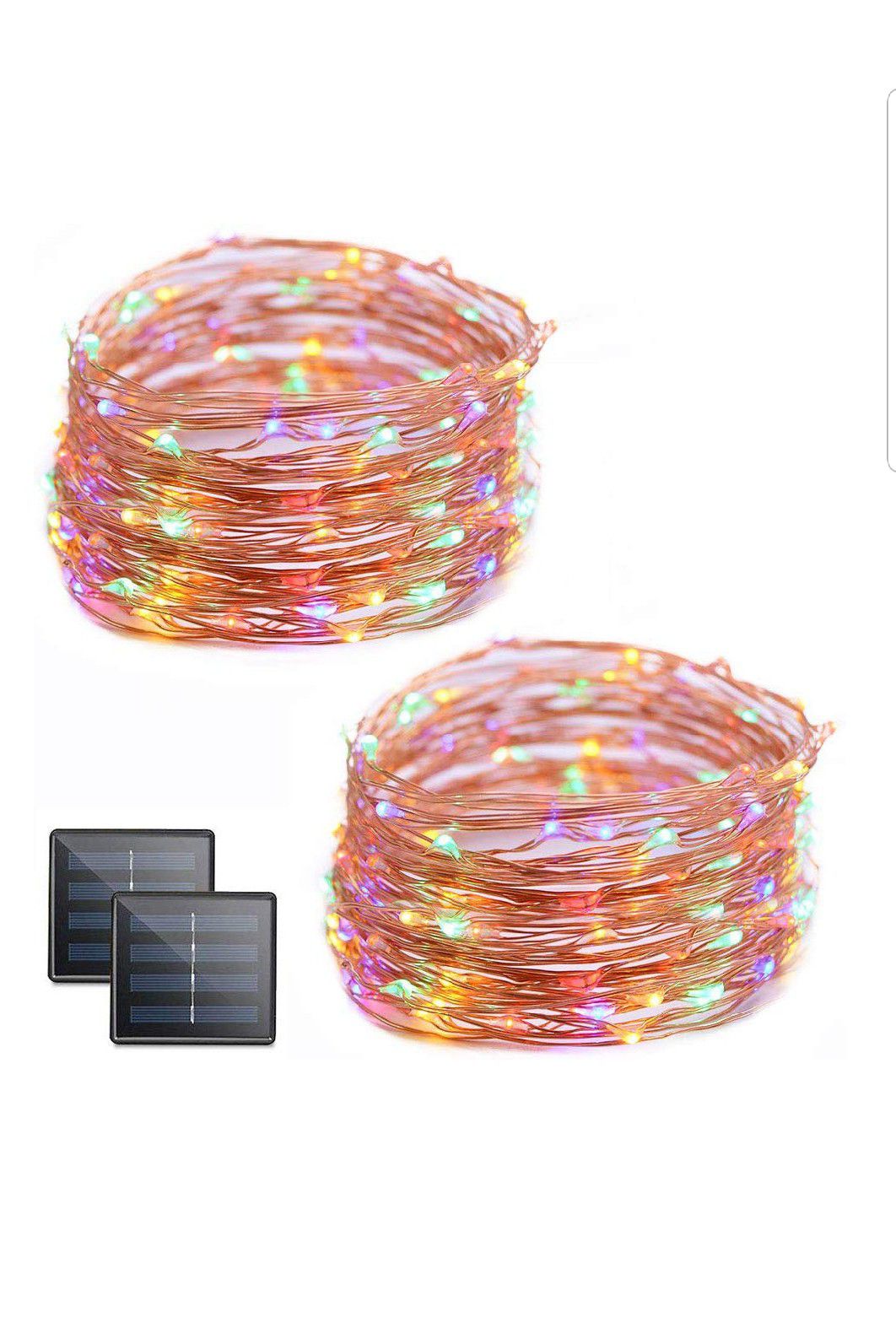 Solar String Lights, 32 Feet 100 LED Starry String Lights 2-Pack (Multicolor) new