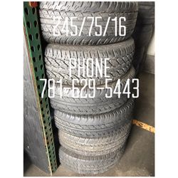 Used Tire For Sale 245/75/16 $45 each free mounting and Balancing