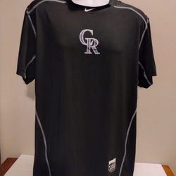 Colorado Rockies Nike Pro Combat Hypercool MLB Baseball TEAM ISSUED Jersey XL.  Worn By Player