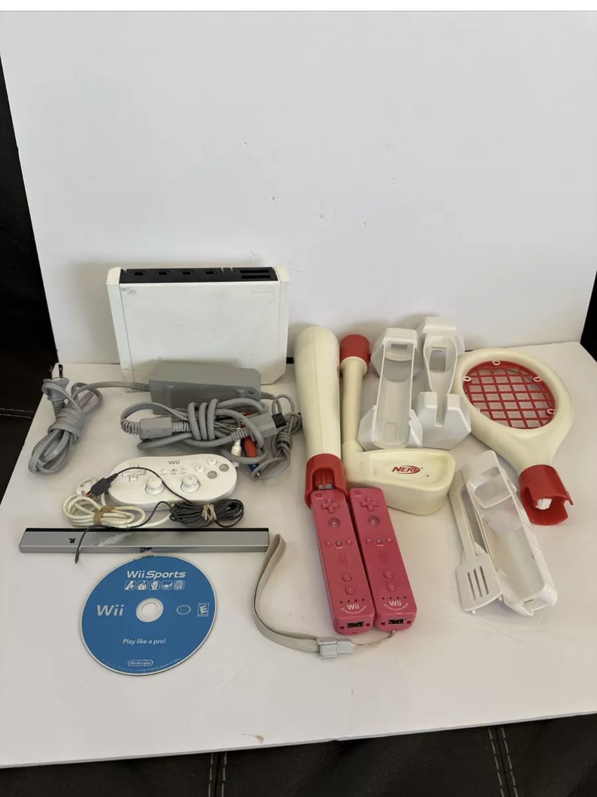 Wii Console Bundle With Wii Sports  Accessories And 2 Remotes One Missing Cover