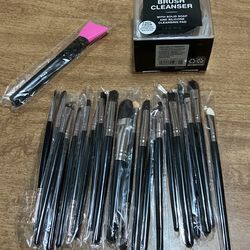 Make up brushes set (20) , musk’s brush and brushes cleanser New