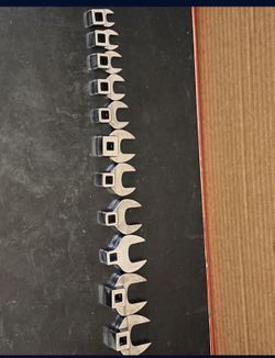 Snap-on Tools 11 pc 3/8" Drive SAE Open-End Crowfoot Wrench Set (3/8-1")