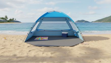 Gorich 3-Person Beach Tent Sun Shelter with Carrying Bag New. UPF 50+ UV Protection