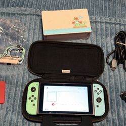 Nintendo switch animal crossing edition with docking station, memory card, hdmi and animal crossing case no trades CASH ONLY