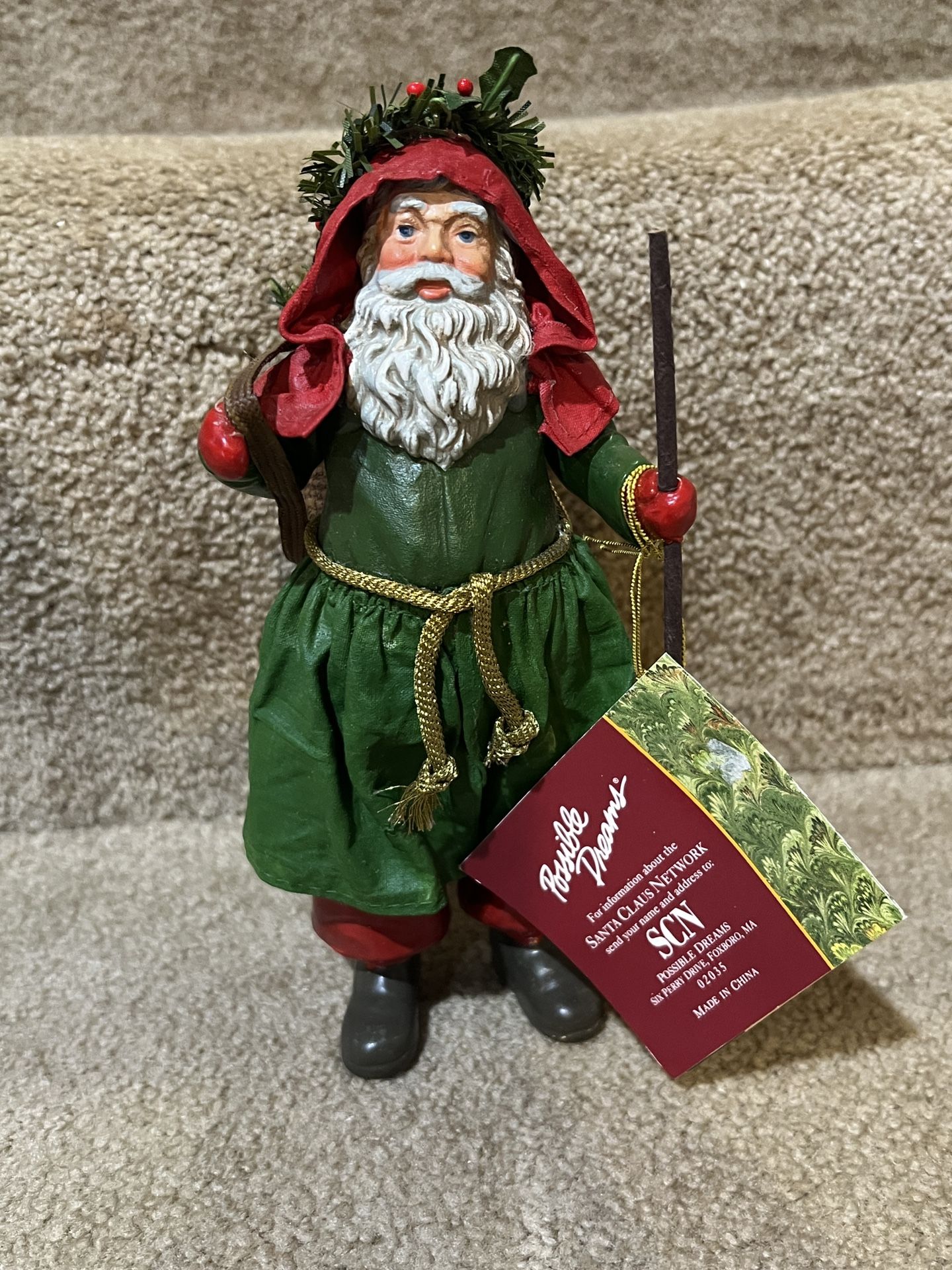 Vintage Possible Dreams Clothtique Father Christmas Ornament #625102 In Box