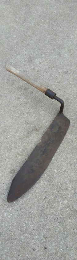 Antique Metal Scythe De-barking Tool