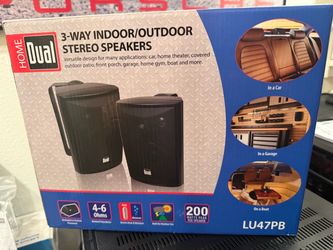 Dual indoor/outdoor speakers. Brand new-never used!