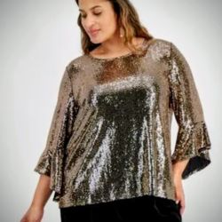 Kasper NWT Mirror-Metallic Blackgold 2X Retail$89 