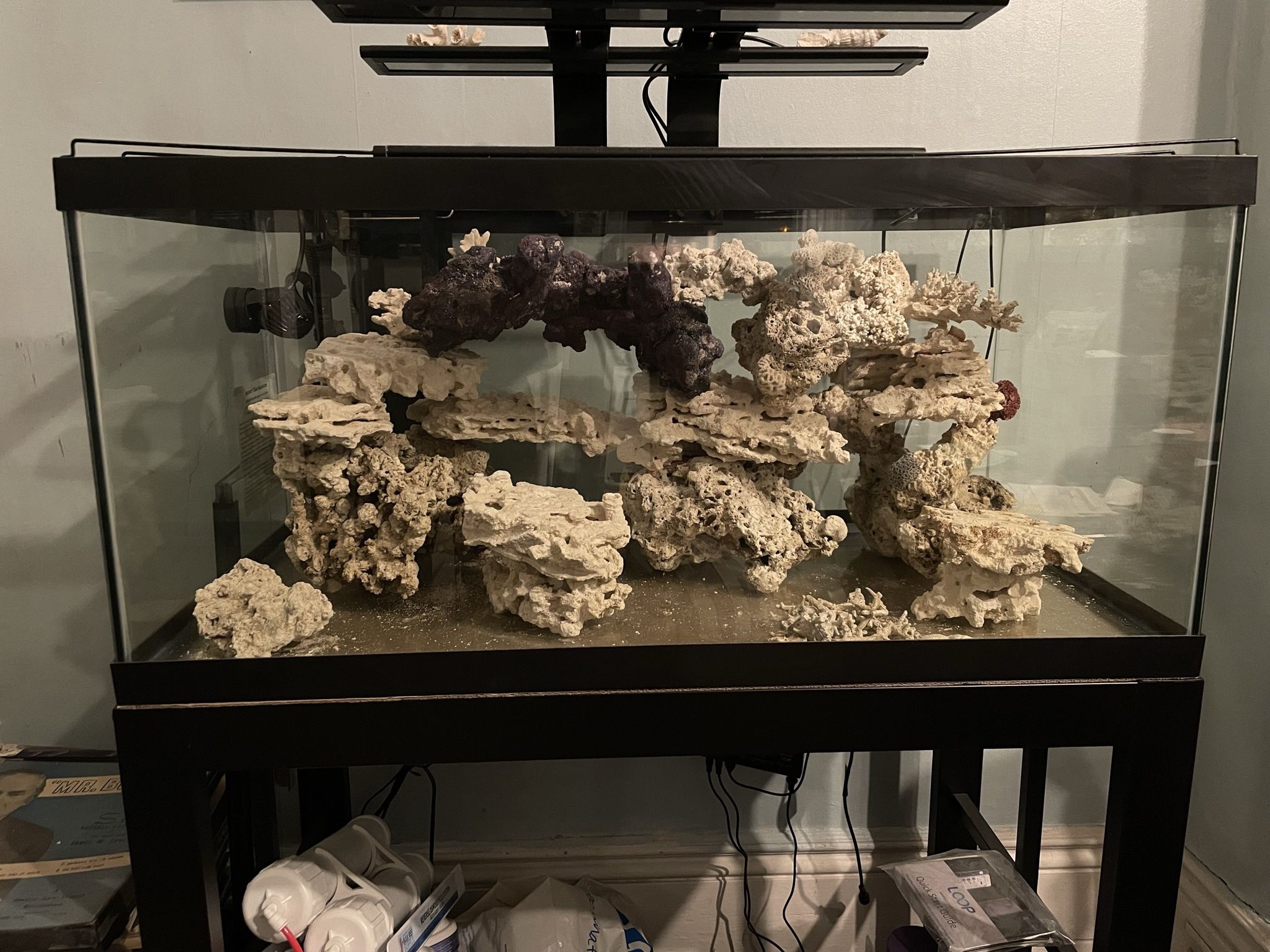 Aquarium Lights, Sand, and Rocks For Sale (message for Actual Pricing Of Items (Glass Aquarium Sold) They Are Not $123)