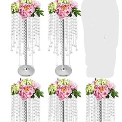 5Pcs 55cm Tall Crystal Flower Stand Centerpieces Vase Wedding Party Decor