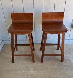 Solid Wood Bar Stools Set Of 2