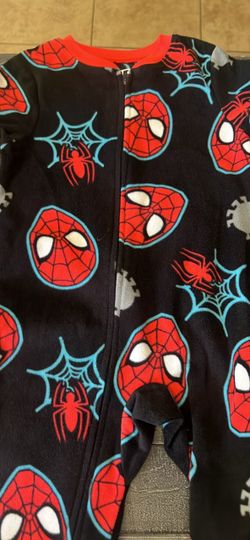 Spider-Man Kids Fleece Zip-Up Pajama Onesie Size 3t