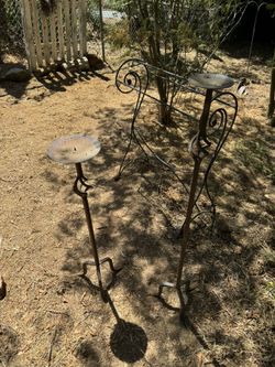 2 Metal Candelabra Plant Stand