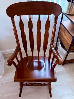 Solid Wood Rocking Chair - Cherry Finish