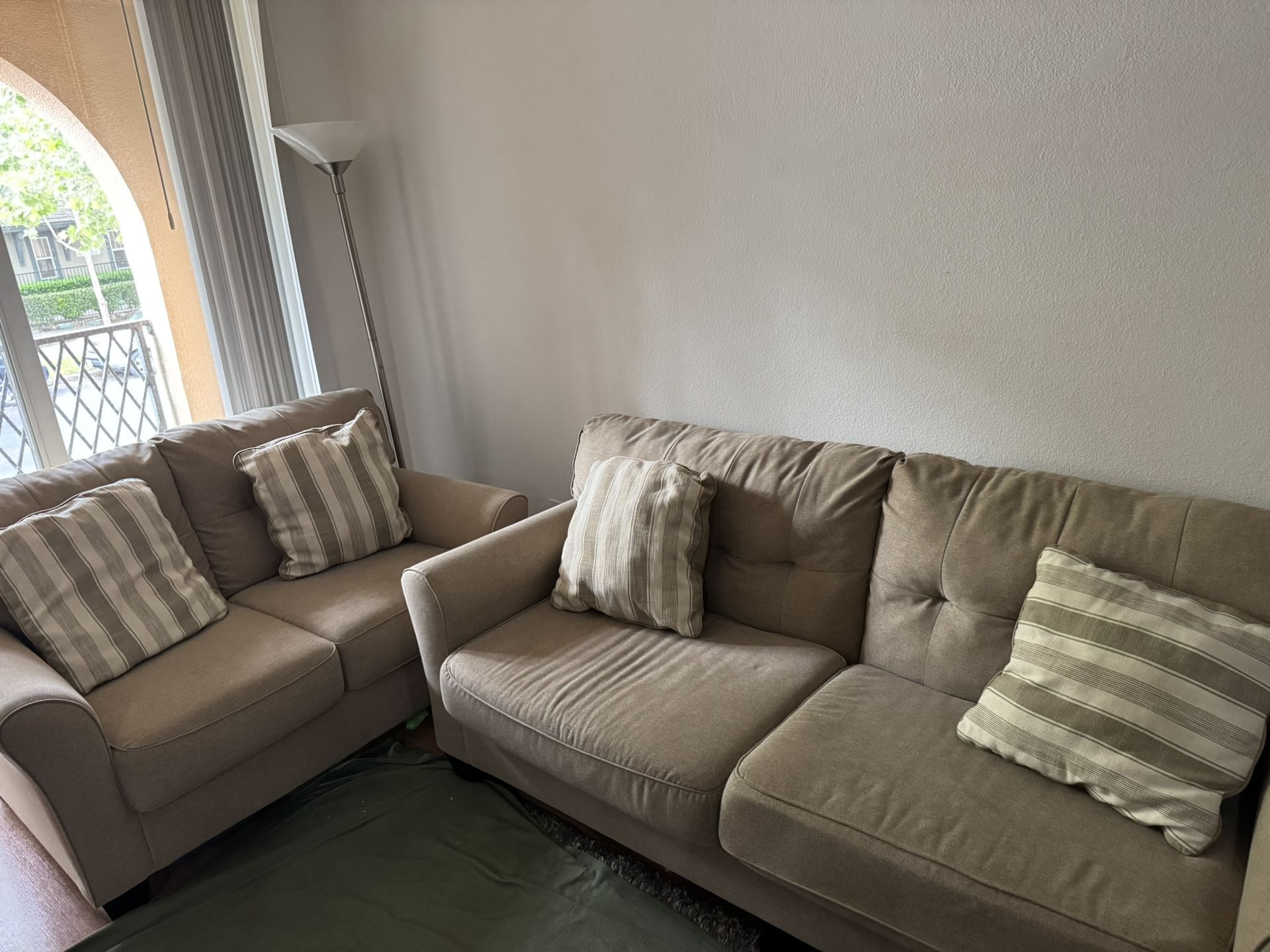 Laryn Khaki Sofa 3 + 2 (2 Piece Set)