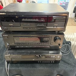 Cassette player , audio center and 5 disc player 