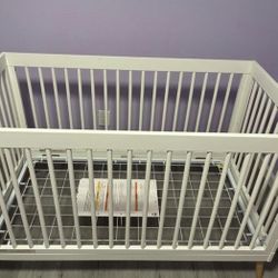 Baby Crib-Delta Children Jordan 4-in-1 Convertible Crib - Bianca White- With Crib Mattress 