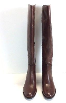 Vince Camuto Women's Bendra Side Zip Sz 9.5 Leather Riding Boots Brown - F