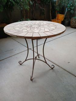Stone mosaic patio bistro table