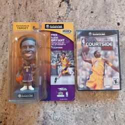Nintendo GameCube NBA Courtside 2002 Kobe Bryant video game and Bobblehead