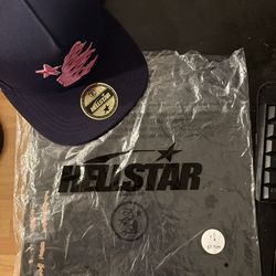 Blue and pink hellstar hat