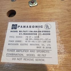 Panasonic RE-7671 Stereo Receiver AM FM Phono Vintage