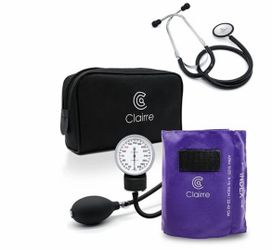 Professional Sphygmomanometer Manual Blood Pressure Cuff and Stethoscope Kit for Nurses/Doctors/Nursing Students, Carrying Case Included, Universal Cu