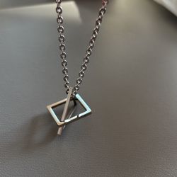 Geometric Titanium and Steel Necklace - Hip-Hop Style, Personalized, Simple Pendant Necklace755