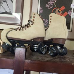 Size 6 Suede Roller Skates Sure Grip