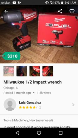 Milwaukee 1/2 impact wrench