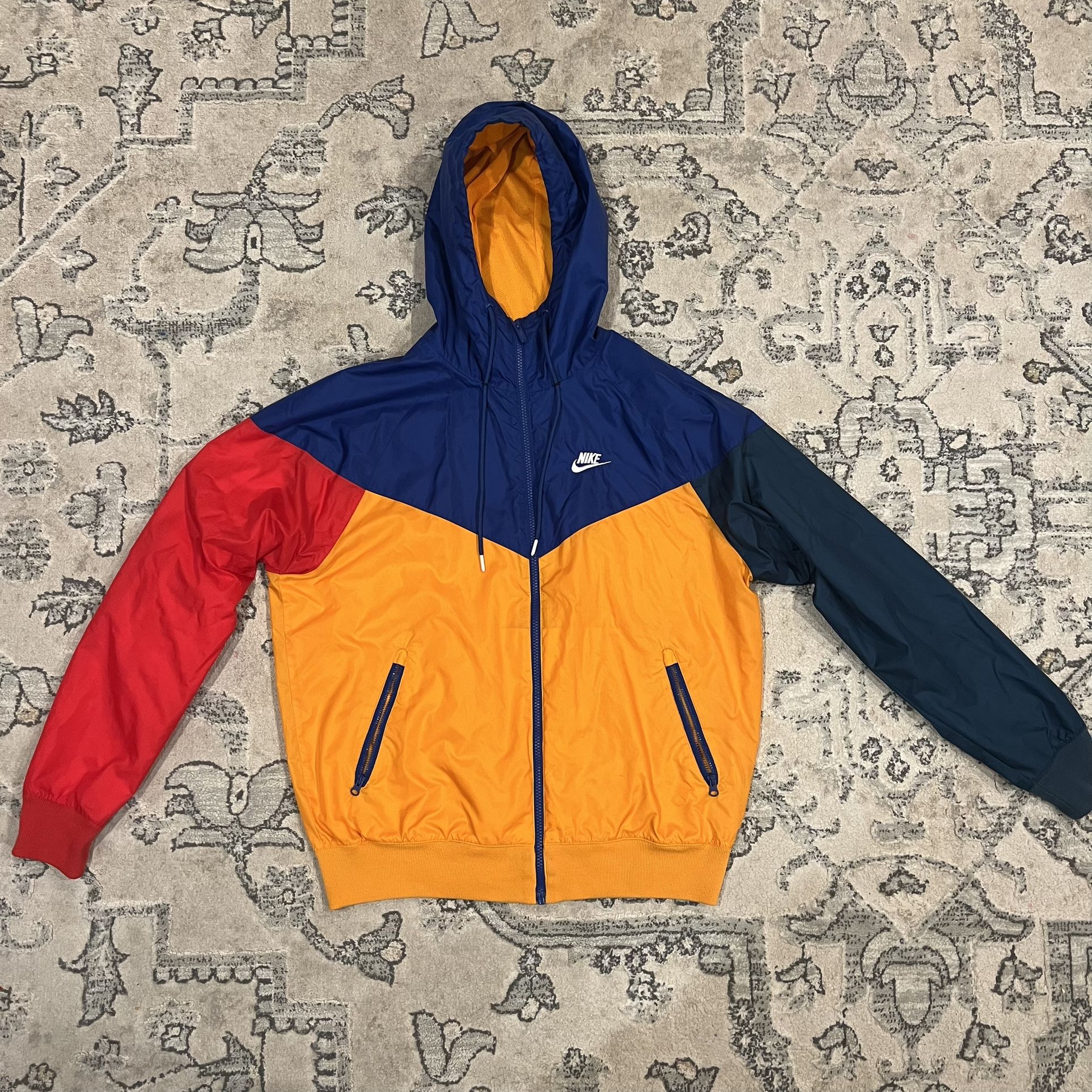 Nike Sportswear Windrunner Jacket Multicolor Orange Blue Red Navy Nylon Small