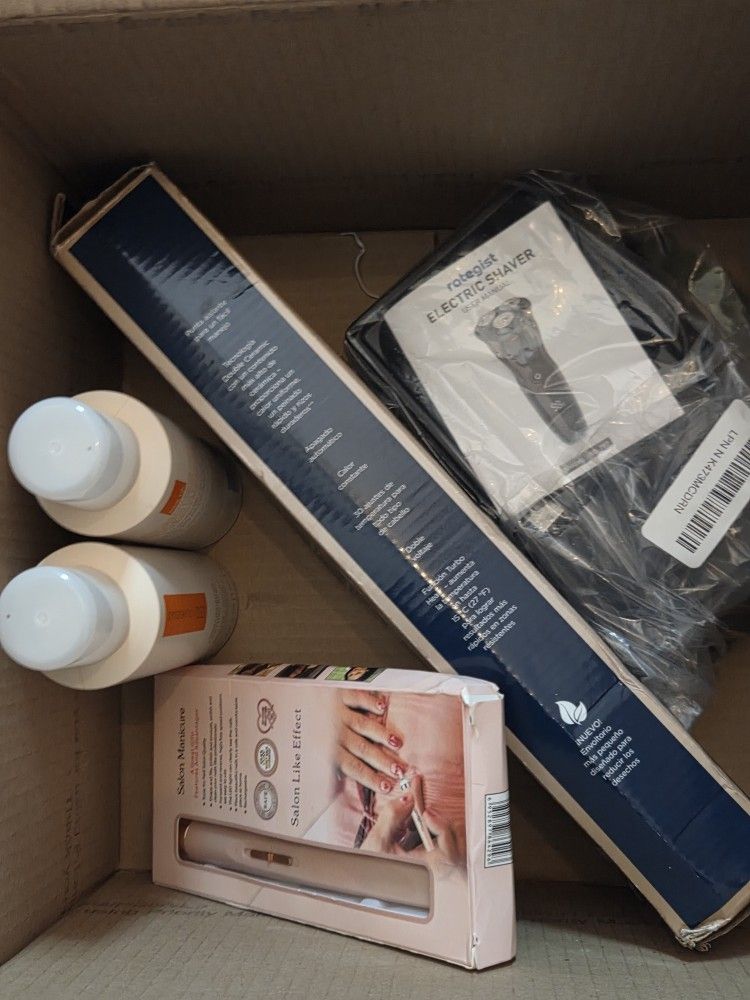Box Of Hair Grooming Items 